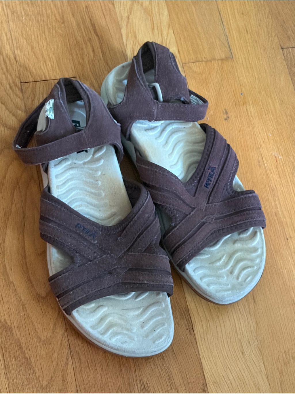 Ryka Brown Suede Ankle Strap Comfort Sandal 9m